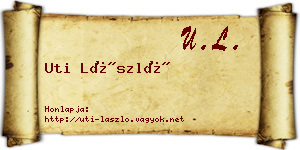 Uti László névjegykártya