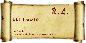 Uti László névjegykártya